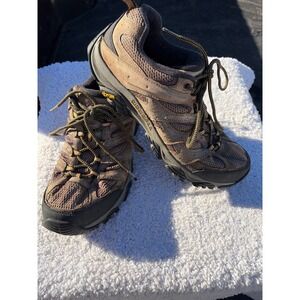 Merrell Moab Mens Hiking Shoes Brown Suede Mesh Vibram Low Top Trail Sneakers